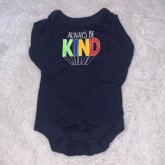 George Other - (3 for $10) George 0-3 month navy blue be kind bodysuit